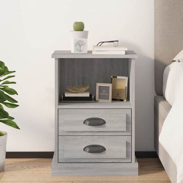 vidaXL Bedside Cabinet Grey Sonoma 43x36x60 cm