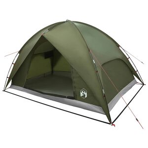 vidaXL Camping Tent with Rainfly Water-resistant 4-Person Olive Green