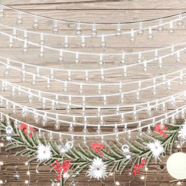 vidaXL Globe Fairy String Lights 20m 200 LED Cold White 8 Function
