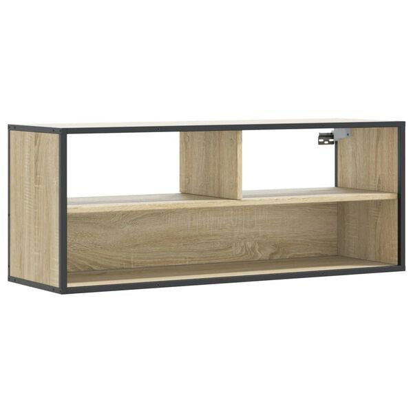 vidaXL TV Cabinet Sonoma Oak 100x31x39.5 cm Engineered Wood and Metal