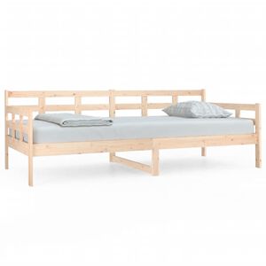 vidaXL Day Bed | Natural Pine | Solid Pinewood | 90x200 cm | Convertible