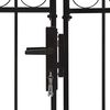 vidaXL Fence Gate Double Door with Arched Top Steel 300x175 cm Black