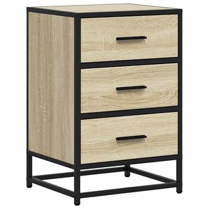 vidaXL Bedside Cabinet Sonoma Oak 40x34.5x60 cm Engineered Wood and Metal