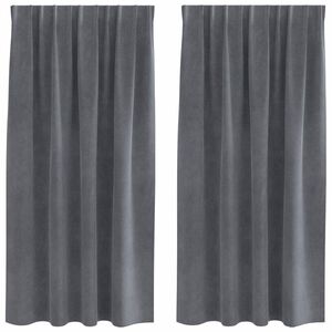 vidaXL Blackout Curtains 2 pcs Light Grey 140 x 175 cm Velvet