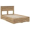 vidaXL Bed Frame with Drawer Artisan Oak 120 x 190 cm Engineered Wood