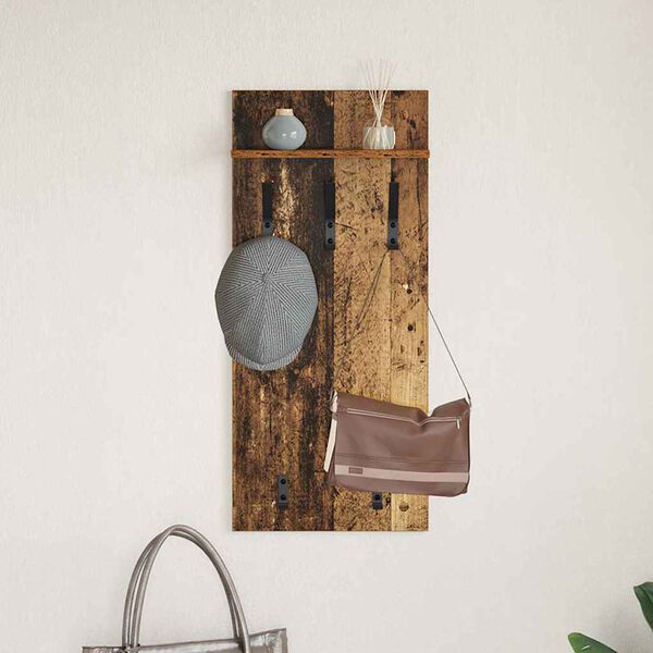 vidaXL Wall-Mounted Coat Rack Old Wood 40 x 10 x 90 cm Engineered wood