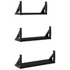 vidaXL 3 Piece Wall Shelf Set Black Engineered Wood