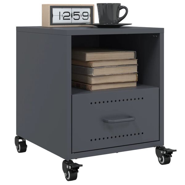 vidaXL Bedside Cabinets 2 pcs Anthracite 36x39x43.5 cm Steel
