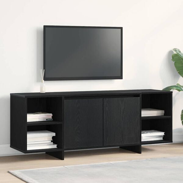 vidaXL TV Cabinet Black Oak 120 x 30 x 40.5 cm Engineered Wood