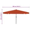 vidaXL Garden Parasol Red and Black 395 x 395 x 245 cm
