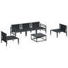 vidaXL Garden Sofa Set with Cushion 6 pcs Black Steel