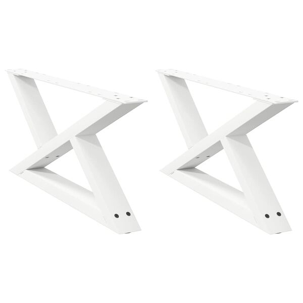 vidaXL Coffee Table Legs 2 pcs White 70x(30-31.3) cm Steel