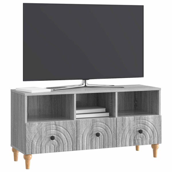 vidaXL TV Cabinet Grey Sonoma 102 x 34.5 x 50 cm Engineered Wood