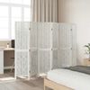 vidaXL Room Divider 6 Panels White Solid Wood Paulownia