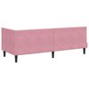 vidaXL Corner Bed Frame with Headboard Pink 80 cm x 200 cm Velvet