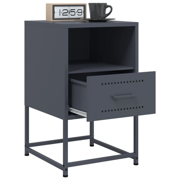 vidaXL Bedside Cabinets 2 pcs Anthracite 36x39x60.5 cm Steel