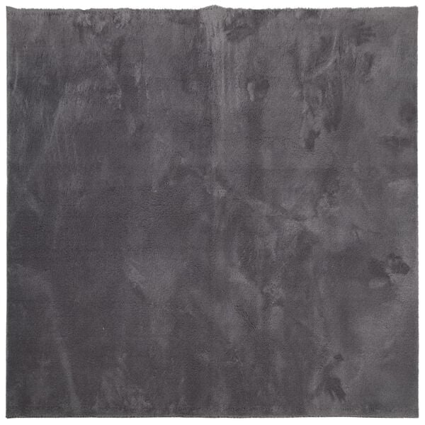 vidaXL Rug HUARTE Short Pile Soft and Washable Anthracite 160x160 cm