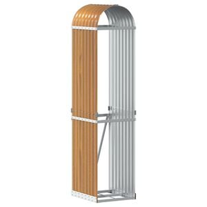 vidaXL Log Holder Wood Look 40x45x170 cm Galvanised Steel