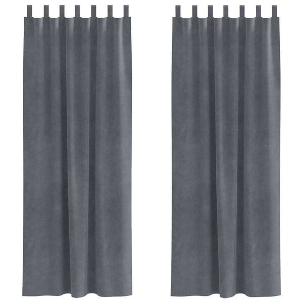 vidaXL Blackout Curtains 2 pcs Light Grey 140 x 245 cm Velvet