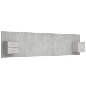 vidaXL Bed Headboard with Cabinets Concrete Grey Engineered Wood