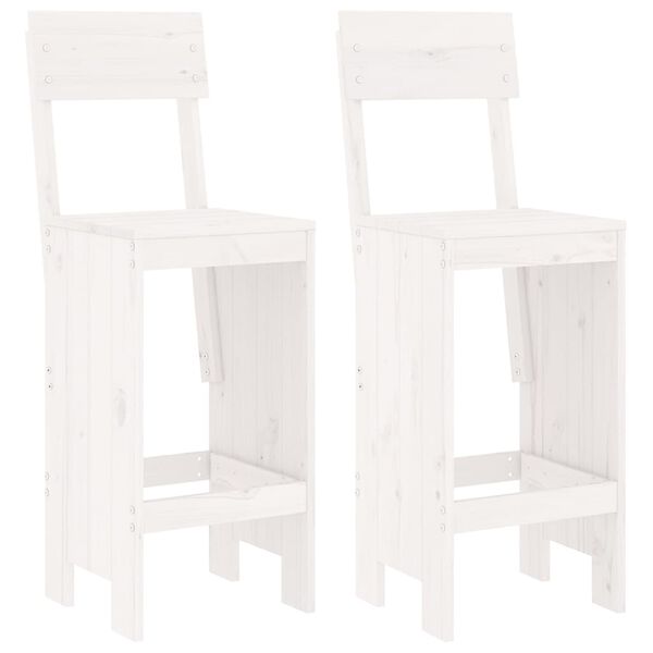 vidaXL 3 Piece Garden Bar Set White Solid Wood Pine