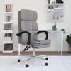 vidaXL Reclining Office Chair Light Grey Fabric