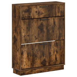 vidaXL Shoe Cabinet HOORN 78 x 24 x 100 cm Engineered Wood Smoked Oak