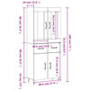 vidaXL Highboard Sonoma Oak 69.5x34x180 cm Engineered Wood