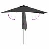 vidaXL Garden Parasol Black 294 x 150 x 223 cm Polyester and Steel