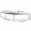 vidaXL Bed Frame without Mattress Grey Sonoma 90x200 cm