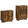 vidaXL 2 Piece Bathroom Cabinet Set EDE Smoked Oak Engineered Wood