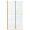 vidaXL Walk-in shower wall Folding Gold and transparent 100 x 190 cm