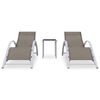 vidaXL Sun Loungers 2 pcs with Table Aluminium Taupe