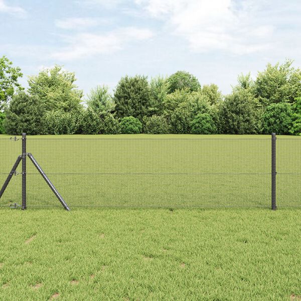vidaXL Welded Wire Fence Grey 0.6 x 10 m Steel