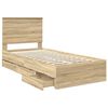 vidaXL Bed Frame with Drawer Sonoma Oak 90 x 190 cm Engineer Wood