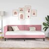 vidaXL Corner Bed Frame with Headboard Pink 90 cm x 200 cm Velvet