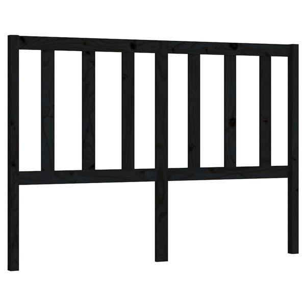 vidaXL Bed Headboard Black 146x4x100 cm Solid Wood Pine