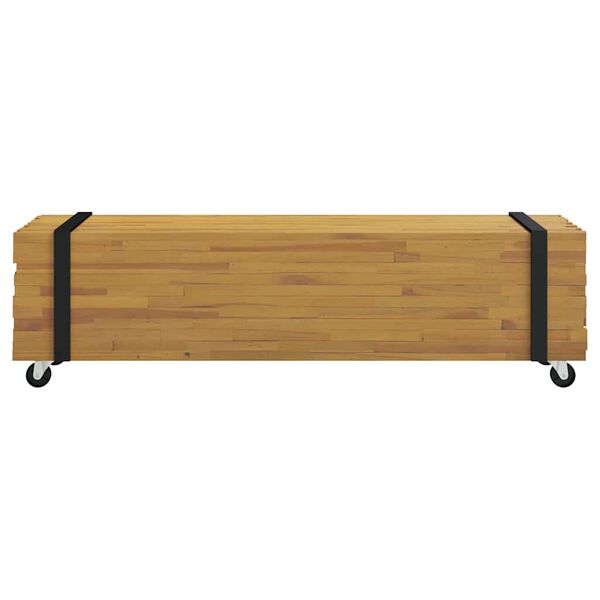 vidaXL TV Stand Brown 110 x 30 x 30 cm Solid Teak Wood
