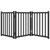 vidaXL Dog Gate Foldable 3 Panels Black 150 cm Solid Wood Fir