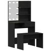 vidaXL LED Dressing Table Set 2 pcs Black Oak Engineered Wood