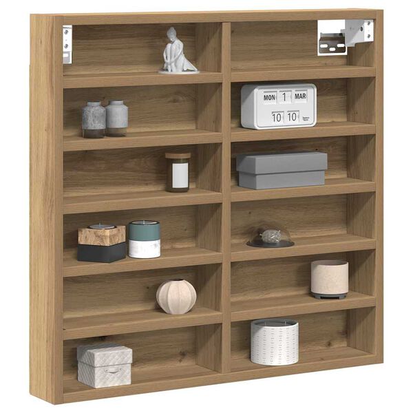 vidaXL Display Cabinet Artisan Oak 60 x 8.5 x 58 cm Engineered Wood