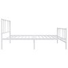 vidaXL Metal Bed Frame without Mattress with Footboard White 90x200cm