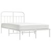 vidaXL Metal Bed Frame without Mattress with Headboard White 120x200cm
