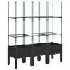 vidaXL Garden Planter with Trellis Black 120x40x142,5 cm PP