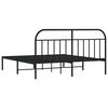 vidaXL Metal Bed Frame without Mattress with Headboard Black 183x213cm