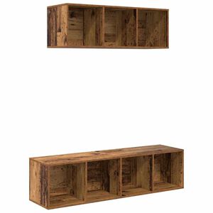 vidaXL TV Cabinet Set Wall-mounted 2 pcs Old Wood Engineered Wood