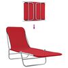 vidaXL Folding Sun Loungers 2 pcs Steel and Fabric Red