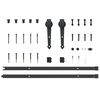 vidaXL Sliding Door Hardware Kit 213.5 cm Steel Black