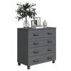 vidaXL Sideboard HAMAR Dark Grey 79x40x80 cm Solid Wood Pine