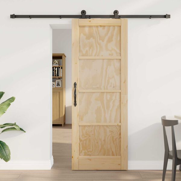 vidaXL Sliding Door ORKDAL Brown 73.5 x 198.5 cm Solid Pine Wood